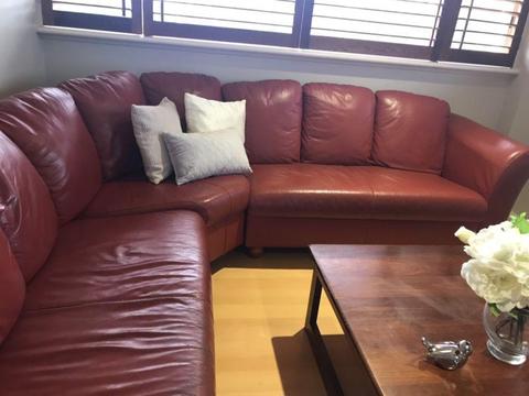 Lounge suite leather corner