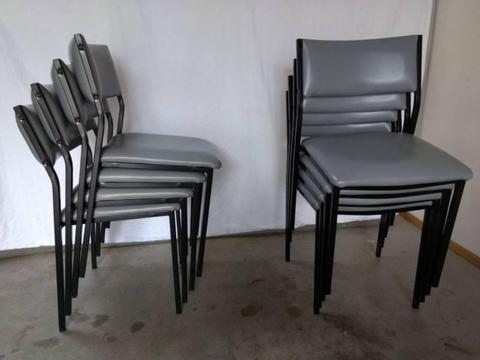 Chairs - 8 x grey vinyl chairs; $240 the lot or each