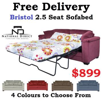 Brand New BRISTOL 2.5 Seat Sofa Bed DELIVERED FREE 4 COLOURS