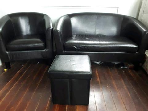Single chair, double lounge and storage ottamon set, Gordon Park