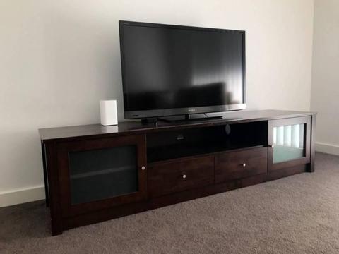 Solid dark wood TV Unit