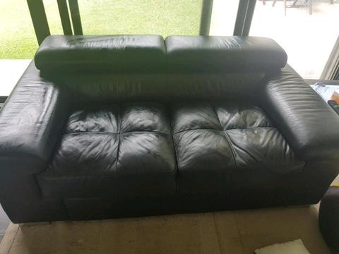 Genuine leather 2 seater lounge