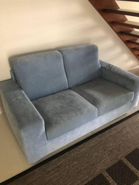 2 seater funton fold out couch blue
