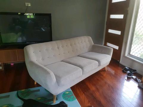 Freedom furniture grey couch sofa 3 seater
