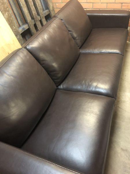 Freedom Chocolate Brown Leather Couch