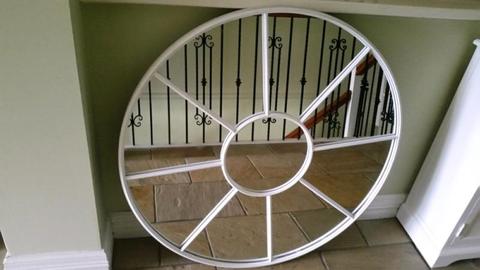 Round white wall mirror 90 cm new out of box