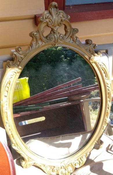 Ornate Gilt Frame Oval Mirror