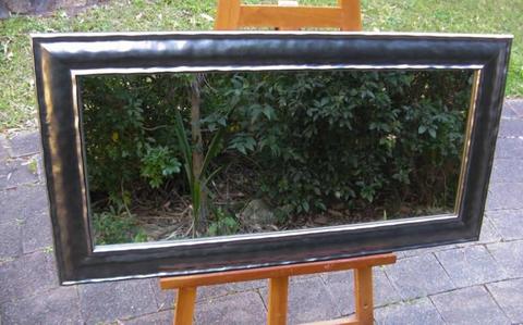 Fun Style Grey Metallic Timber Framed Wall Mirror 103x54cm