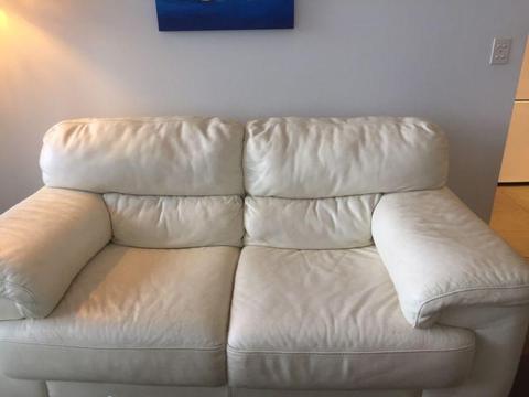 Freedom White Leather Couch