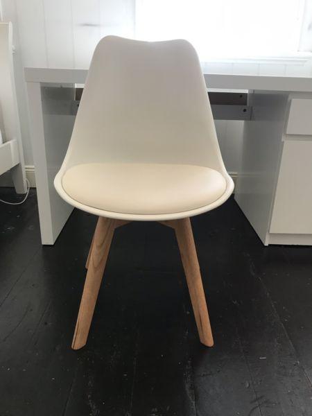 Brandon White and Wood Chair
