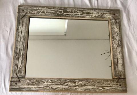 Recycled Rustic Solid Wood Wall Mirror