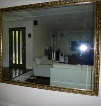 Large gold frame mirror custom made