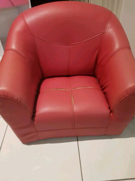 Kids Red Leather sofa