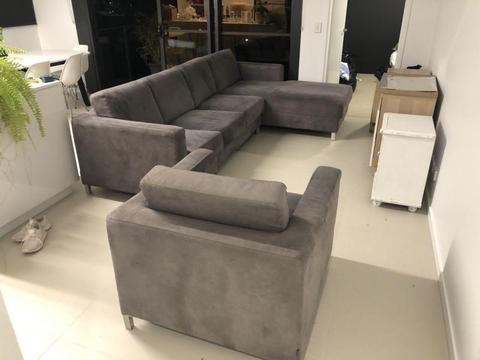 Grey suede lounge set