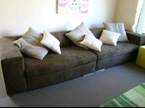 Italian micro suede couches and cushion