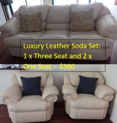 luxury white Leather Sofa Set