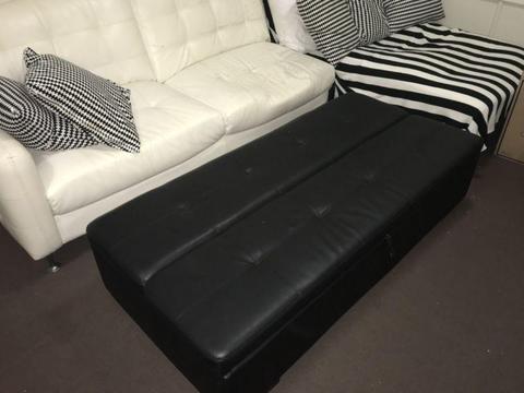 Black Futon Ottoman Fold out double bed