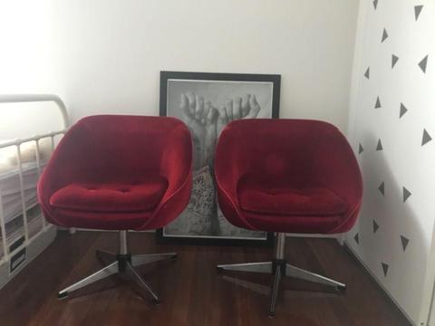 Vintage Swivel Chairs x 2