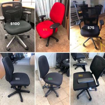 Office chairs, desks and more