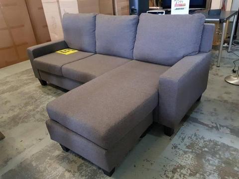 REDUCED THIS WKND! 3 seater reversible chaise lounge grey NEW!!