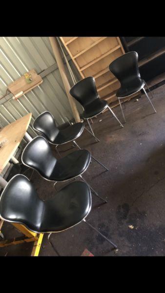 Office style Leather chairs with chrome legs & trim