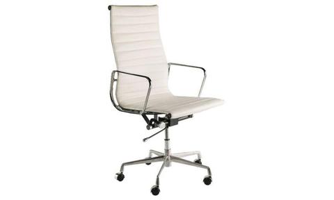 White leather Eames chair