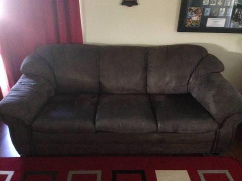 3 Seater Lounge Chocolate Brown Colour $105 Good, Solid, Sturdy