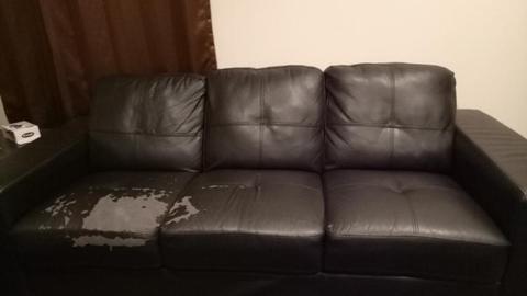 1 three seater black sofa for sale