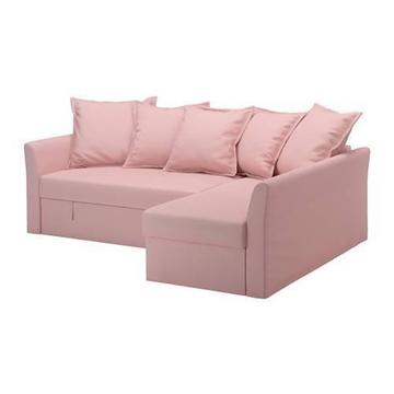 IKEA HOLMSUND couch cover for corner sofa-bed Ransta light pink