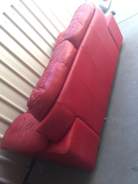 Red sofa set
