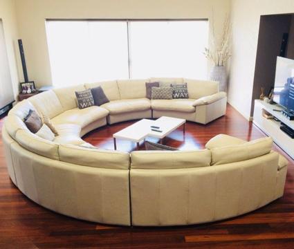 WOW Factor- Cream Leather Lounge
