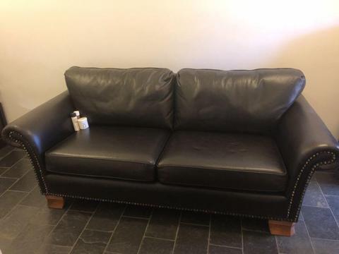 Genuine Leather Sofa - Black 3 seater