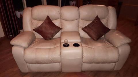 4 seater leather recliner lounge