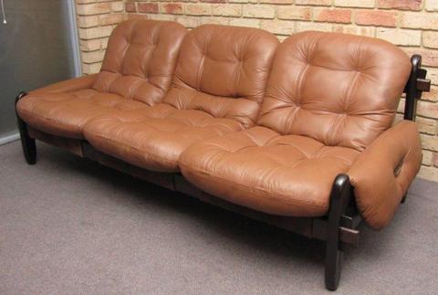 Vintage Leather Sofa Jean Gillon, Probel, Brazil c.1960s REDUCED