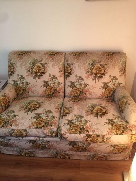 Sofa 2 seater linen floral