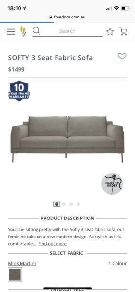 Softy 3 seater freedom couch