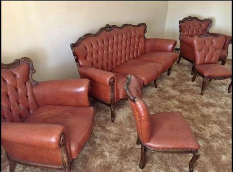 French Lounge Chesterfield Sofa armchairs original leather Italian