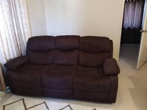 Chocolate-Brown 3 seater recliner lounge