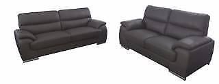 BRAND NEW MODERN 3 and 2 SEATER AIR LEATHER LOUNGES