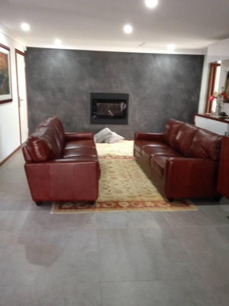 Matching Leather lounges (2 x 3) with ottoman