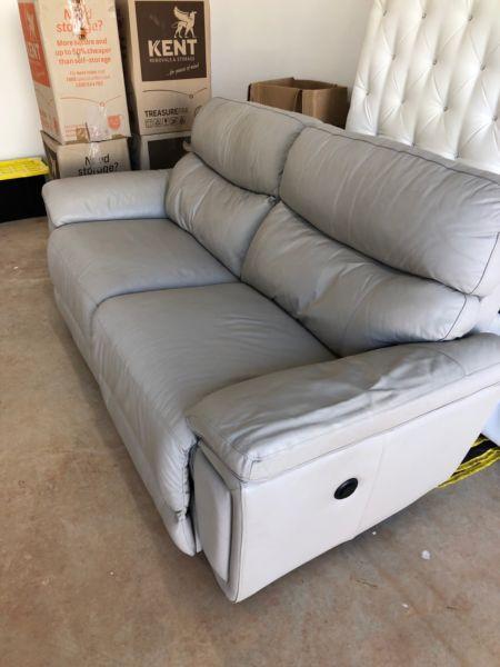Grey nick scali Electric recliner leather couch