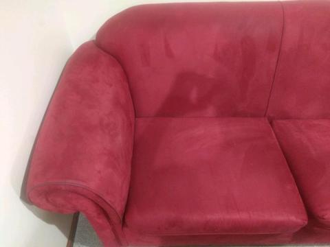 Red Suede 2 piece Sofa