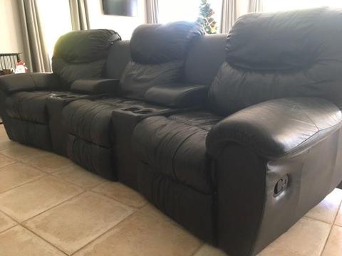 Leather theatre recliner **REDUCED**