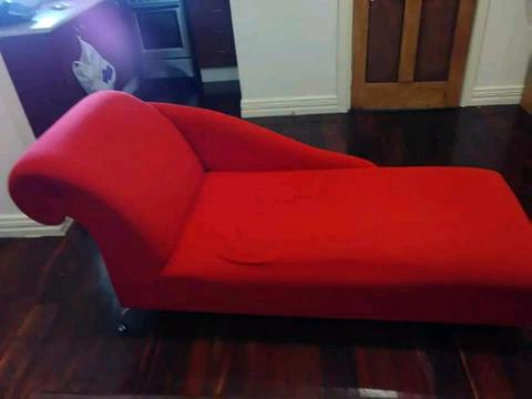 Red couch or sofa