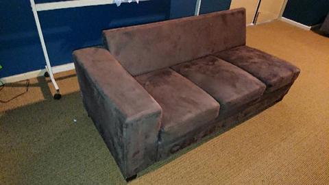 Brown Suede Corner Couch
