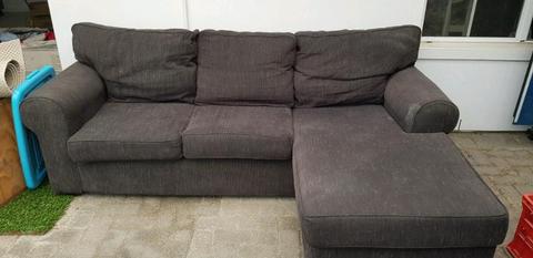 Three seater chase lounge charcoal