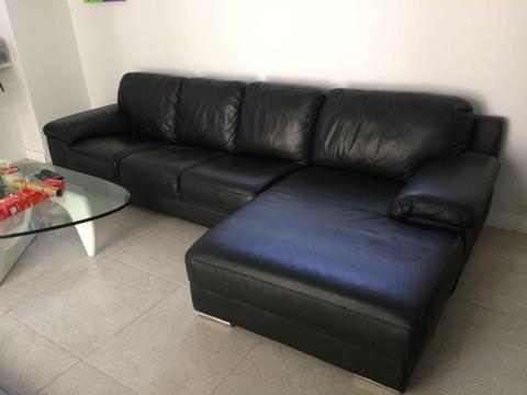 4 Seater Leather Chaise Sofa - $3500 ono