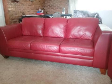 2 Leather lounges - 2 and a 3 seater