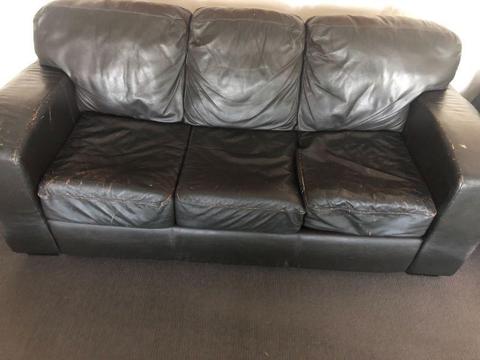Leather fold out sofa bed
