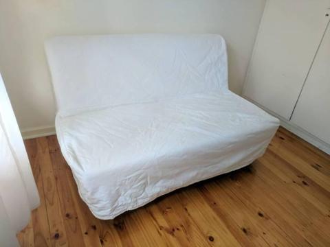 Two-seat sofa-bed, Ransta white (needs repair)